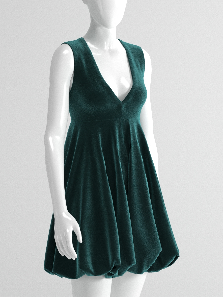 3D render of a bubble dress