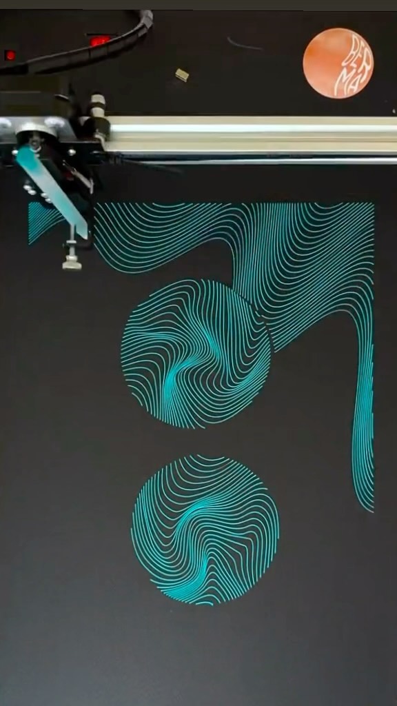 Illustration in progress, penplotter working by Na Berma