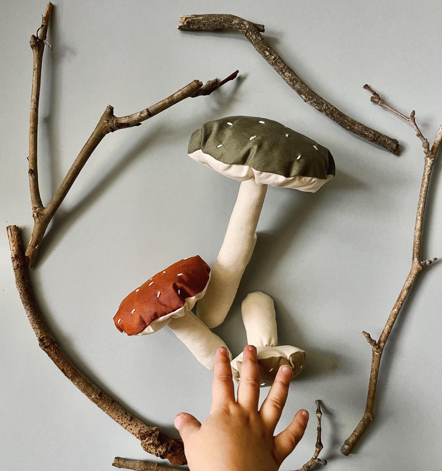 Mushroom rattle toys by Oh Ophelia Friends